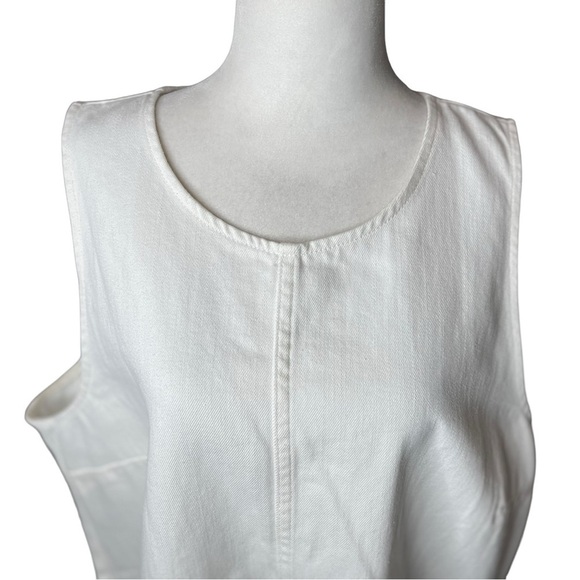 J. Crew Denim White Shift Dress Sleevless Basic summer pockets NWT size 22 - Picture 10 of 16